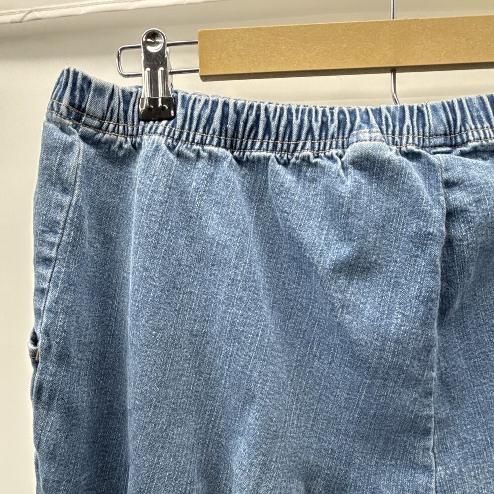 croft &barrow Jeans Women Pull On Elastic Waist Size 1X Short Pants Pockets - Picture 8 of 11